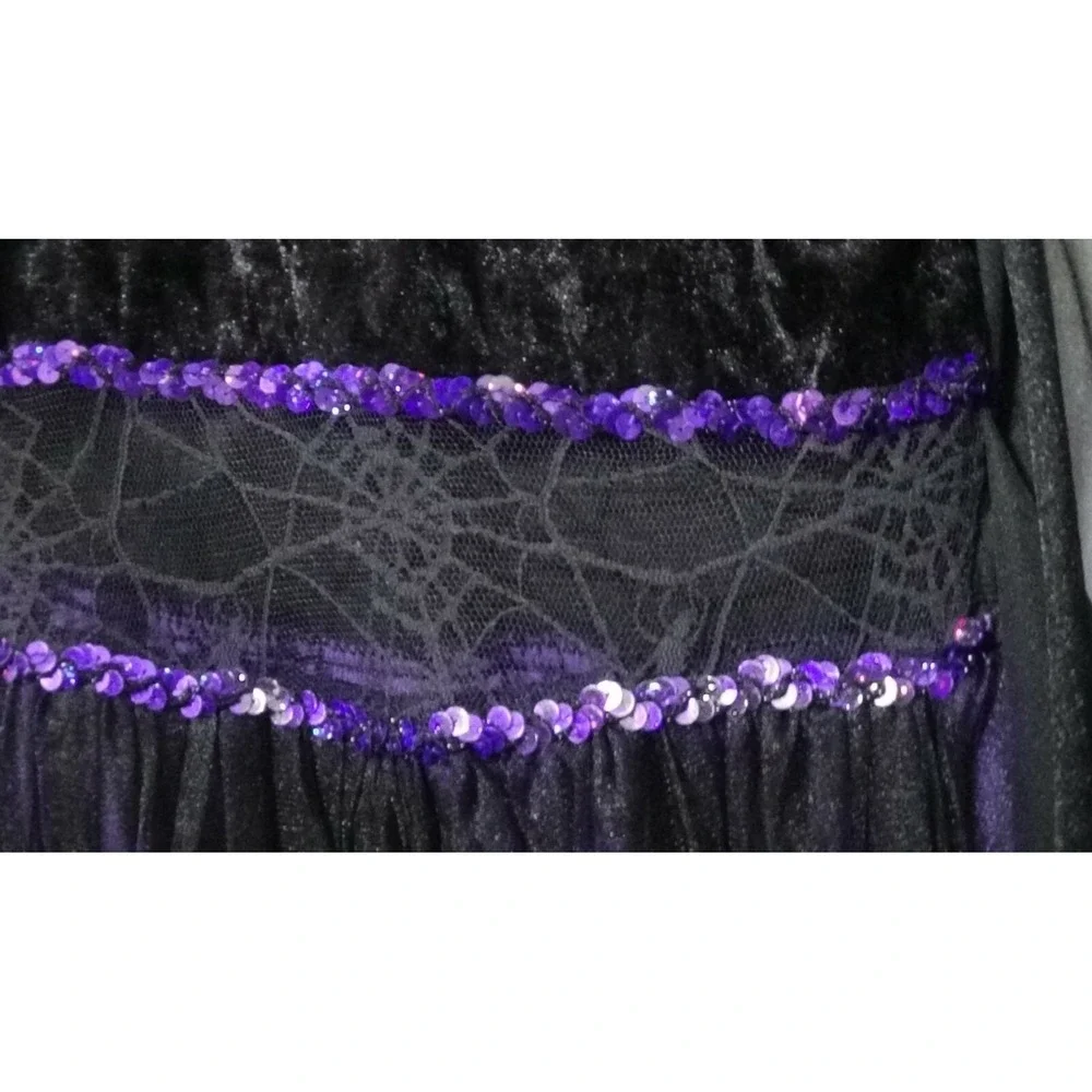 Witch DRESS and HAT Black and Purple Halloween Costume Cosplay #130